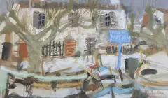 Société nautique by Eugène Baboulène, Aquarelle et gouache sur papier, sold Nov 2022