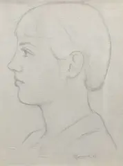 Jeune femme de profil by Marcel Gimond, 1936, Crayon sur papier, sold Nov 2022