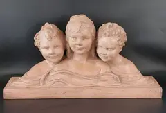 Trois bustes d'enfants by Ugo Cipriani, Terre cuite signée, sold Jun 2026