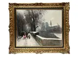 Vue de Notre Dame sous la neige by Jules Rene Herve, Toile, sold Oct 2022