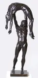 Deux gladiateurs ou la victoire (1924) by Rudolf-Christopher Tegner, Bronze à patine bleue, noire, sold Jun 2022