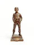 Le siffleur by Halfdan Hertzberg, Épreuve en bronze à patine brune, sold Oct 2024