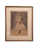 Danseuse de flamenco by Emmanuel Jodelet, Pastel, fusain et aquarelle sur papier, sold Oct 2024