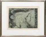 Sans titre pour «Le mort» G. Bataille. 1964 by André Masson, Eau-forte et aquatinte en couleurs, sold Jun 2024