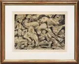 Sans titre pour «Le mort». G. Bataille. 1964 by André Masson, Eau-forte et aquatinte en couleur, sold Jun 2024