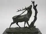 Cerf à la branche n°2 by Pierre-Jules Mêne, Bronze à patine verte reposant sur une base rectangulaire en marbre veiné Signé sur la ter, sold Apr 2026