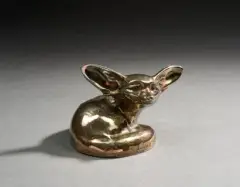 & SUSSE FRERES (fondeur) « Fennec couché », tête levée (taille 1) by Édouard-Marcel Sandoz, Épreuve en bronze argenté à cire perdue, sold Apr 2026