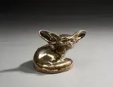 & SUSSE FRERES (fondeur) « Fennec couché », tête levée (taille 1) by Édouard-Marcel Sandoz, Épreuve en bronze argenté à cire perdue, sold Apr 2026