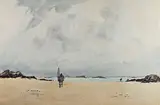 Pêcheurs à Chausey by Pierre Brette, 1952, Aquarelle signée, sold Jul 2025