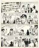 Jess Long - L'intimidation - K.O. pour l'éternité by Arthur Piroton, Encre de Chine et collage pour la première case sur papier pour la planche, sold Jun 2026