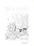 Tif et Tondu - L'assassin des trois villes soeurs by Alain Sikorski, Encre de Chine et crayon bleu sur papier pour la couverture de l'album, sold Jun 2026