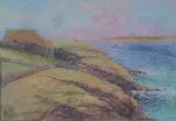 Chaumière sur la falaise en bord de mer by Émile Schuffenecker, Pastel signé du monogramme en bas a gauche, sold Nov 2019