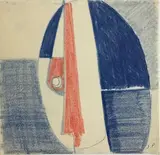 Tête », circa 1945 – 1950 by Jean Pons, Crayon de couleurs monogrammé en bas à droite, sold Apr 2019