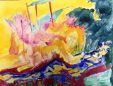 Sans titre by Jean Pons, 1966, Aquarelle sur papier signée et datée au dos, sold Apr 2019