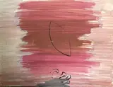 Reflets rouges, éllipses et main » by Jean Pons, 1958, Gouache sur papier signée et datée au dos, sold Apr 2019