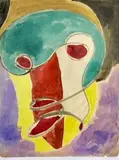 Tête », circa 1945 – 1950 by Jean Pons, Aquarelle sur papier monogrammé en bas à droite, sold Apr 2019