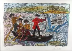 L'Ivresse de Noé by Robert Combas, 1995, Lithographie en couleurs sur papier, sold Sep 2026