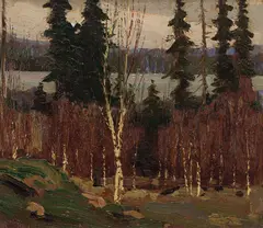 Canoe Lake, Algonquin Park by Tom Thomson, oil on canvas on board, sold May 2025