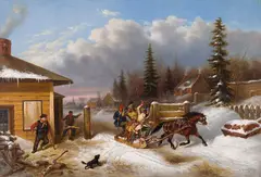 The Toll Gate by Cornelius Krieghoff, oil on canvas, sold May 2025