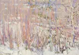 Ravine in Winter by Lionel LeMoine FitzGerald, oil on board, sold Nov 2025