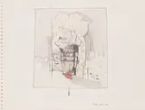 Trash Can by Ivan Eyre, coloured pencil on paper, sold Nov 2025