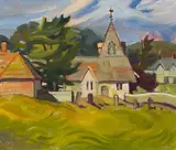 Village of Chailey Sussex by Henry George Glyde, oil on canvas board, sold Nov 2025
