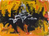 La fuite by Rita Letendre, 1962, casein on paper, sold Nov 2025