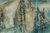 Untitled by Takao Tanabe, 1952, pastel, ink and watercolour on paper, sold Nov 2025