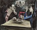 Intellectuals by William Arthur Winter, ink and watercolour on paper, sold Nov 2025