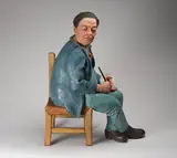 Diego by Joseph Hector Yvon Fafard, painted bronze sculpture, sold Nov 2025