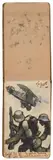 Vancouver Art School Autograph Book: A British ‘Sopwith Camel’ in Action – 1917 by E. J. Hughes, 1931, ink and pencil cartoon, sold Nov 2025