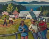 Port Washington Hamlet, B.C. by Henry George Glyde, 1968, oil on canvas board, sold Nov 2025