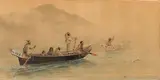 Indians Canoeing, BC Coast by Frederick Arthur Verner, 1859, watercolour on paper, sold Nov 2025