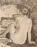 Figure by Edwin Holgate, 1927, charcoal on paper, sold Nov 2025