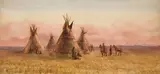Indian Encampment by Thomas Mower Martin, watercolour on paper, sold Nov 2025