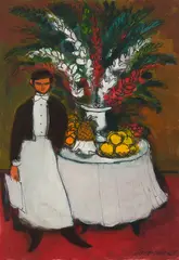 Head Waiter by William Arthur Winter, 1968, oil on paper, sold Nov 2025