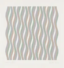 Coloured Greys by Bridget Riley, 1972, screenprint on paper, sold Oct 2025