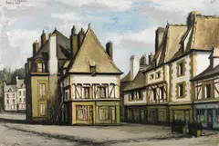 Quimper, la place et les vieilles maisons by Bernard Buffet, 1975, oil on canvas, sold Oct 2025