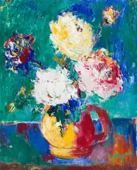 Bouquet de fleurs by Bernard Lorjou, oil on canvas, sold Oct 2025