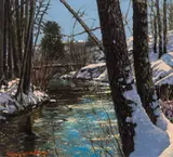 Early Snow by Frank Hans Johnston, oil on board, sold Oct 2025