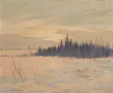 Silver Sundown by Frank Hans Johnston, oil on board, sold Oct 2025