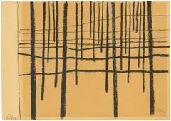 Komposition, Konstr. by Rudolf Jahns, 1919, Kohle auf braunem Papier, auf Unterlagekarton montiert, sold May 2019