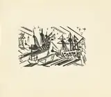 Schiffe und Sterne by Lyonel Feininger, Ca. 1926, Holzschnitt auf Japan, sold Jun 2018