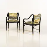 Modèle 412/9 by Otto Wagner, Bois laqué, laiton et tissu, sold Dec 2016