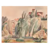 Vue d'un village by André Lhote, Aquarelle sur papier, sold Nov 2016