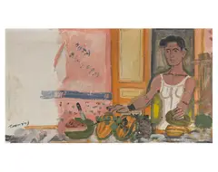 Le Primeur by Yannis Tsarouchis, 1947-50, Huile sur toile, sold Nov 2016