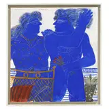 Couple au balcon by Alecos Fassianos, Huile sur toile, sold Nov 2016