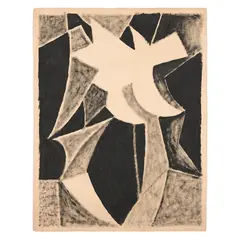 Etudes & Formes by Mario Prassinos, 1947, Huile sur papier, sold Nov 2016