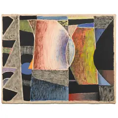 Composition abstraite by Mario Prassinos, 1947, Huile sur papier, sold Nov 2016