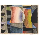Composition abstraite by Mario Prassinos, 1947, Huile sur papier, sold Nov 2016